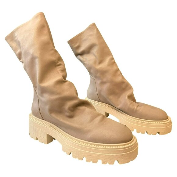 Free People Emma Ruched Boot Phantom Size 38.5 US 8.5 NEW - Picture 4 of 10